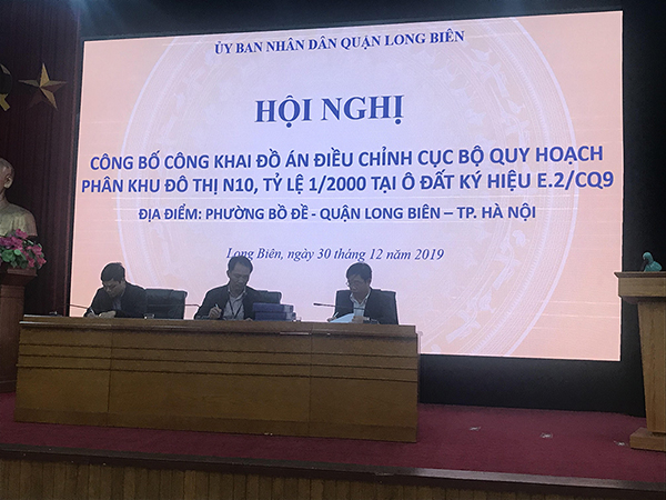 Hội nghị công bố công khai đồ án điều chỉnh cục bộ Quy hoạch phân khu đô thị N10, tỷ lệ 1/2000 tại ô đất ký hiệu E.2/CQ9