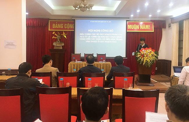 Hội nghị Công bố Điều chỉnh cục bộ quy hoạch phân khu H2-2 tỷ lệ 1/2000 tại khu đất chức năng công viên cây xanh, hồ điều hòa Trung Văn thuộc ô quy hoạch K4-2